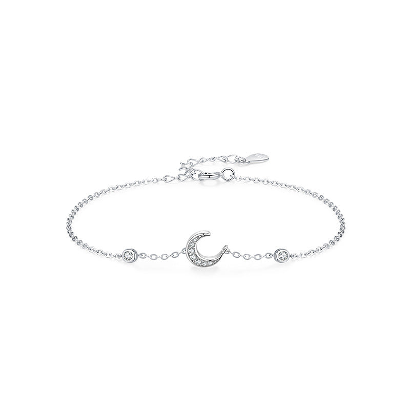 Sweet Celeste 925 Sterling Silver Pavé Cubic Zirconia Charm Bracelet
