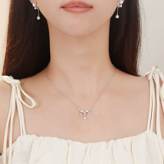 Starlace Pearl S925 Sterling Silver Pearl Jewelry Set Necklace Earrings & Ring
