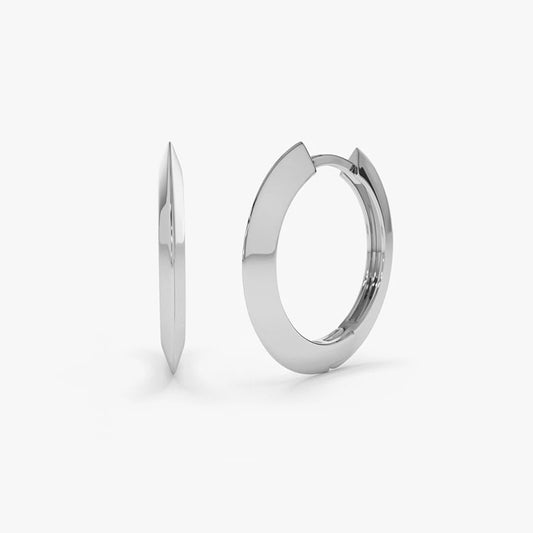 “Modern Orbit” S925 Sterling Silver Geometric Circle Hoop Earrings