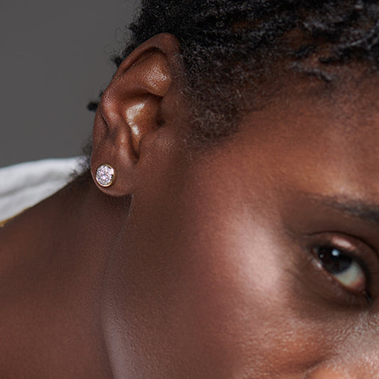 “Halo Sphere” S925 Sterling Silver Round Zircon Stud Earrings