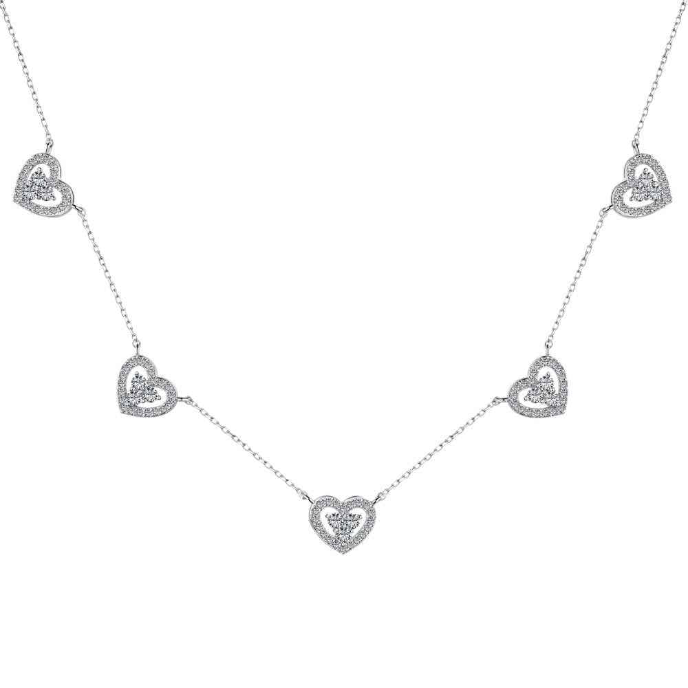 925 Sterling Silver Multicolor Heart Necklace – Heart Symphony