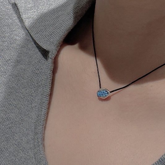 “Playful Loop” S925 Sterling Silver Pig Nose-Inspired Adjustable Necklace