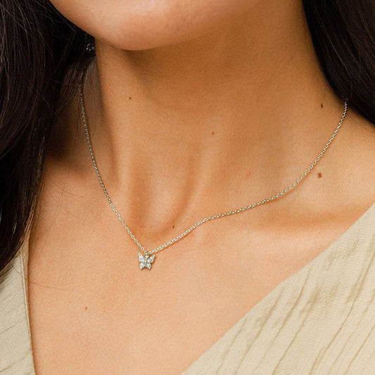 “Butterfly Muse” S925 Sterling Silver Butterfly Necklace