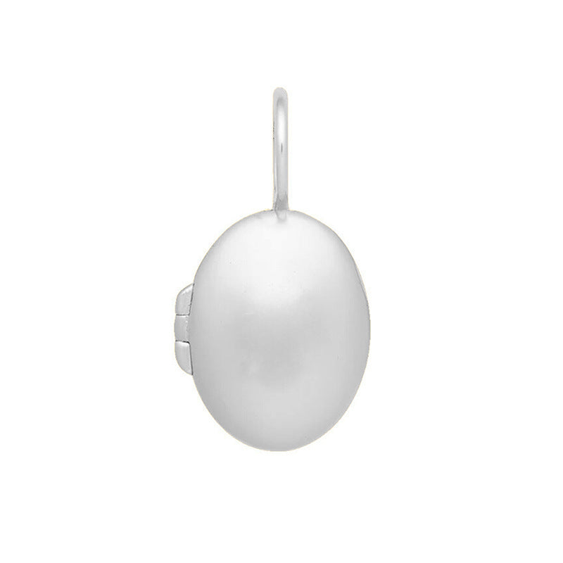 “Memory Oval” S925 Sterling Silver Oval Photo Locket Necklace