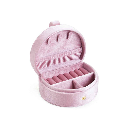 Velvet Jewelry Case Compact Travel Organizer for Rings Earrings Necklace