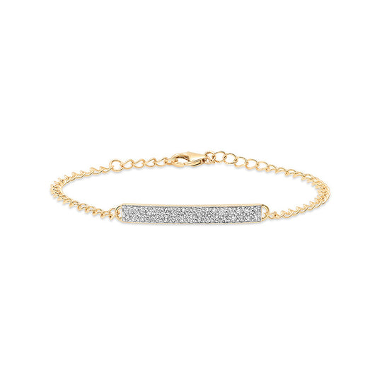 “Crystal Frame” S925 Sterling Silver Geometric Heart Link Bracelet