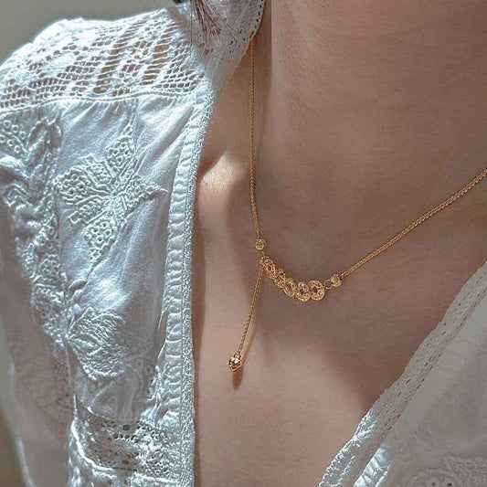 925 Sterling Silver Vintage Coin Link Necklace – Golden Coin Weave