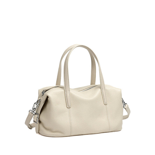 Women's Pebbled Cowhide Pillow Clutch Bag with Adjustable Strap