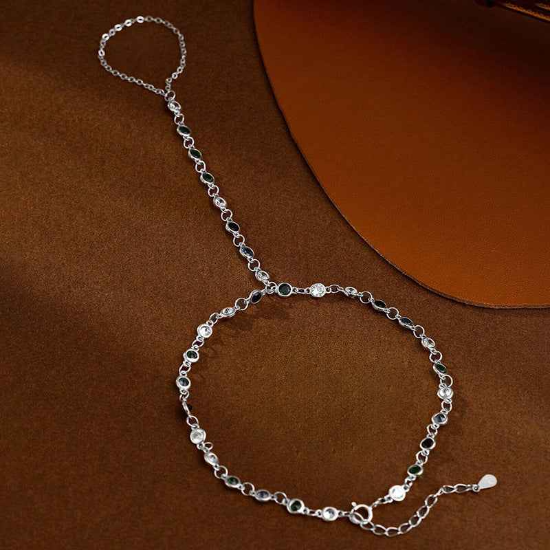 925 Sterling Silver Multi-Color Zircon Hand Chain Bracelet – Mirage Colors