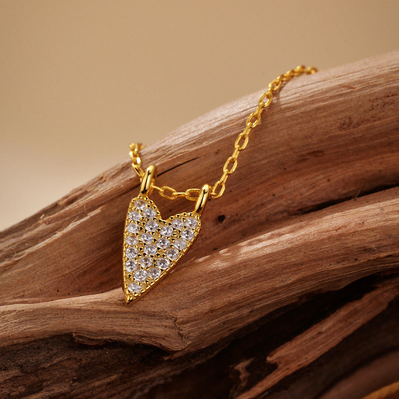 “Heart Radiance” S925 Sterling Silver Full-Pavé Zircon Heart Necklace