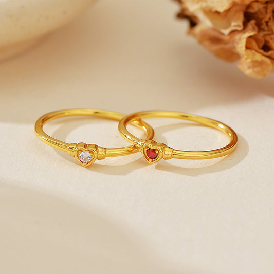 “Heart Spark” S925 Sterling Silver Micro-Pavé Heart Ring