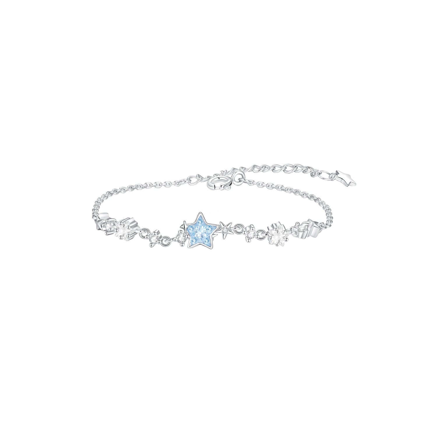 Frosted Luna S925 Sterling Silver Moon & Star Tassel Jewelry Set