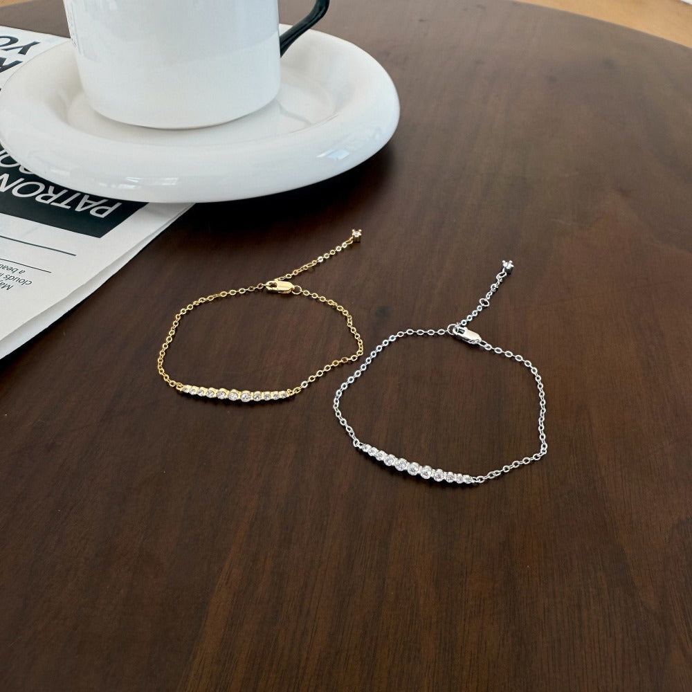 Starlight Line Zircon Chain Bracelet in S925 Sterling Silver