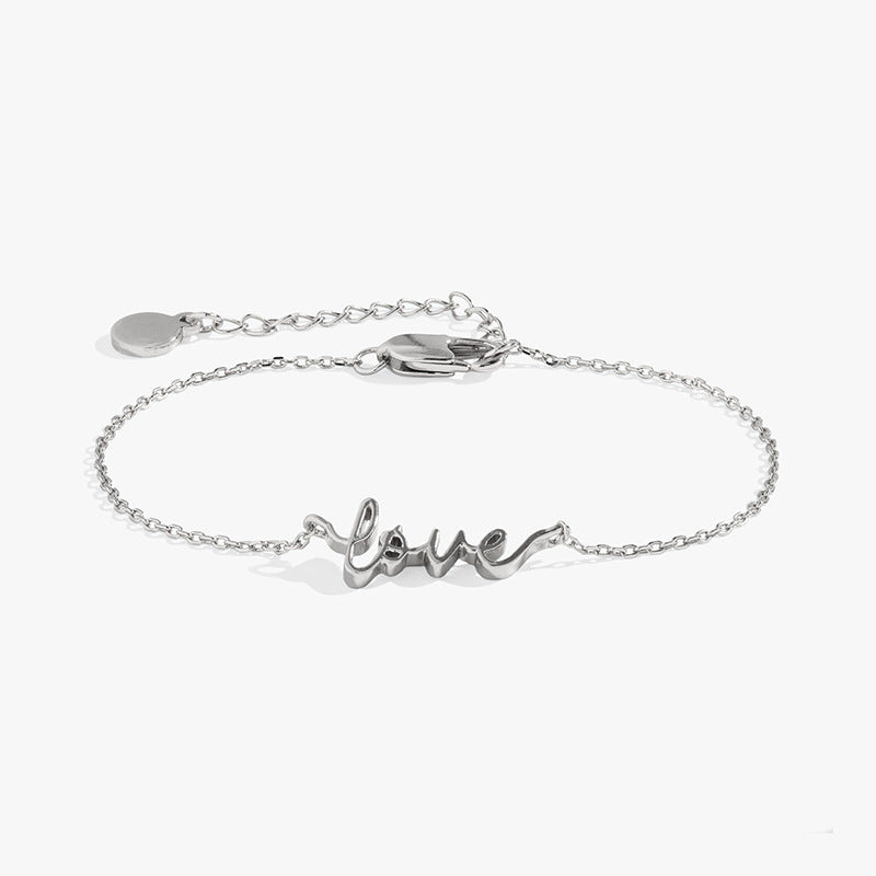 “Love Link” S925 Sterling Silver LOVE Letter Bracelet