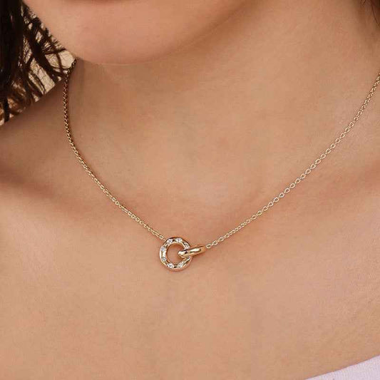 925 Sterling Silver Pavé Circle Pendant Necklace – Luna Loop