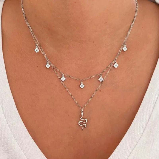 “Clover Muse” S925 Sterling Silver Four-Leaf Clover Necklace