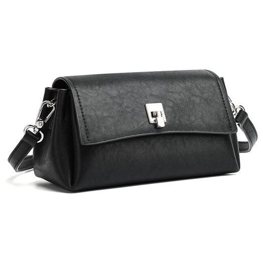 Women's Pebbled Cowhide Pillow Bag with Twist-Lock