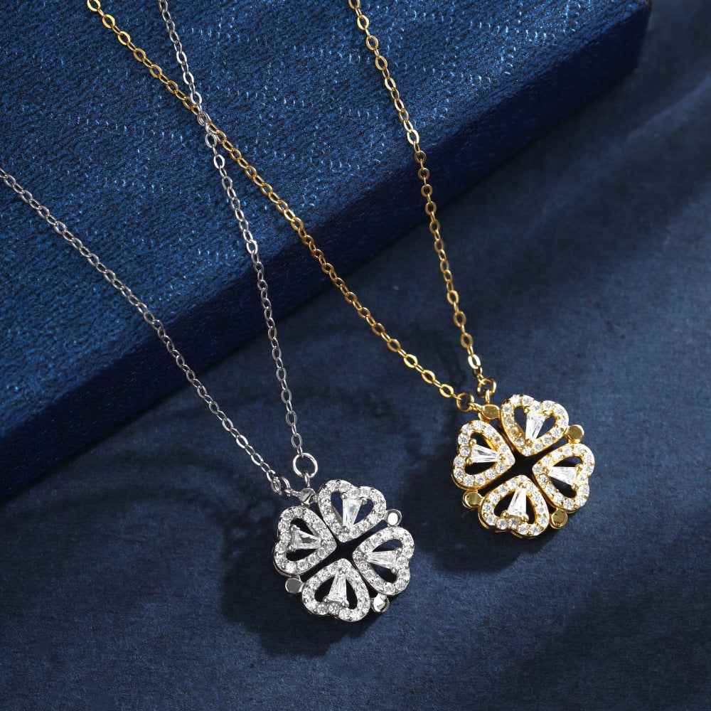 925 Sterling Silver Convertible Clover Heart Necklace – Lucky Morph