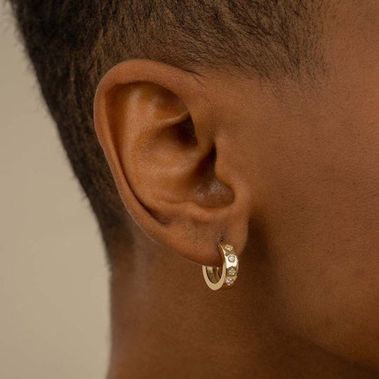 “Starburst Halo” S925 Sterling Silver Starburst Hoop Earrings