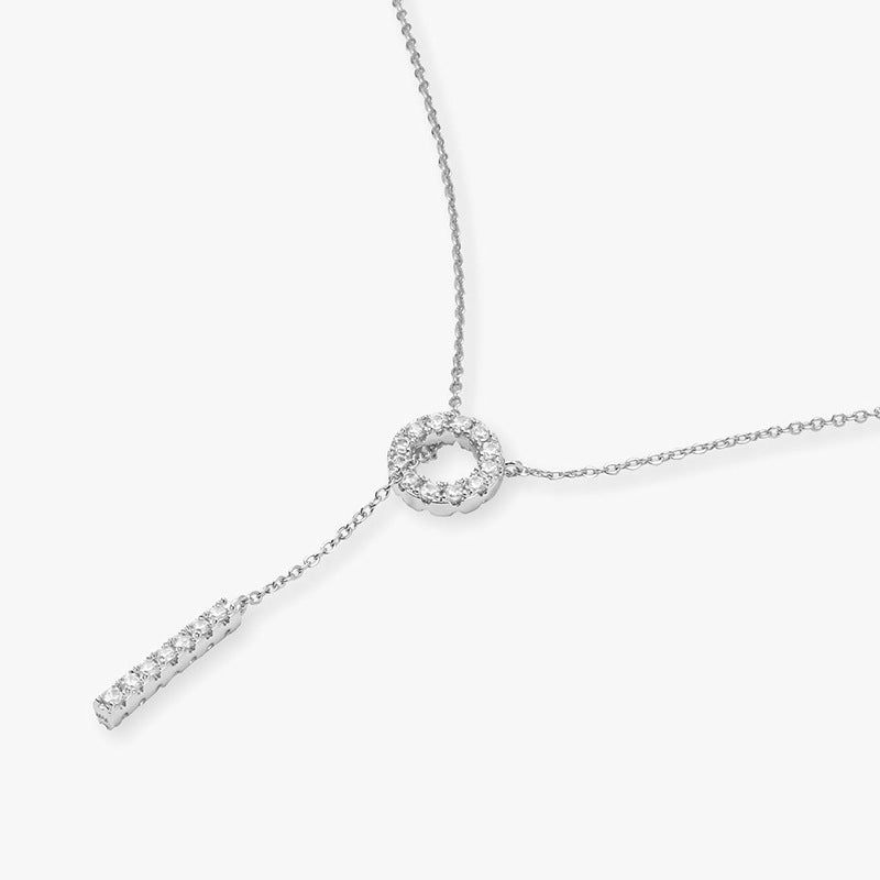 “Lumiere Line” S925 Sterling Silver Zircon Geometric Sweater Necklace