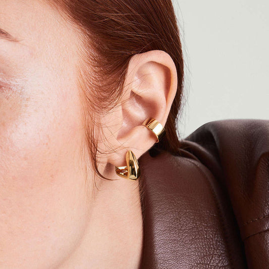 “Triangular Muse” S925 Sterling Silver Geometric Triangle Hoop Earrings
