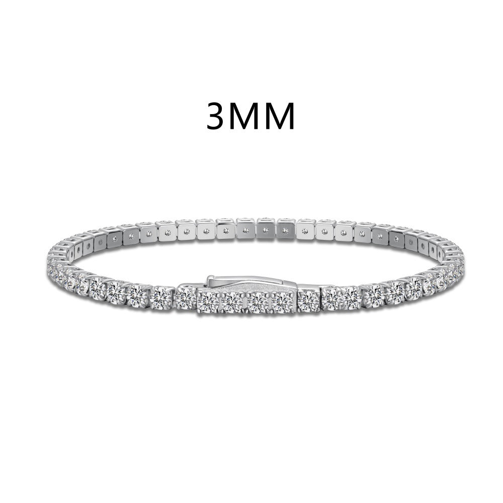 “Line Eclat” S925 Sterling Silver Tennis Bracelet