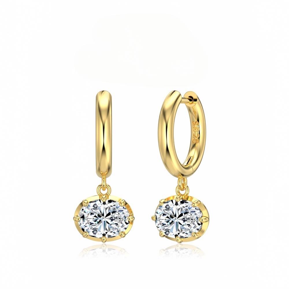 “Oval Brilliance” S925 Sterling Silver Oval Necklace and Earrings Set