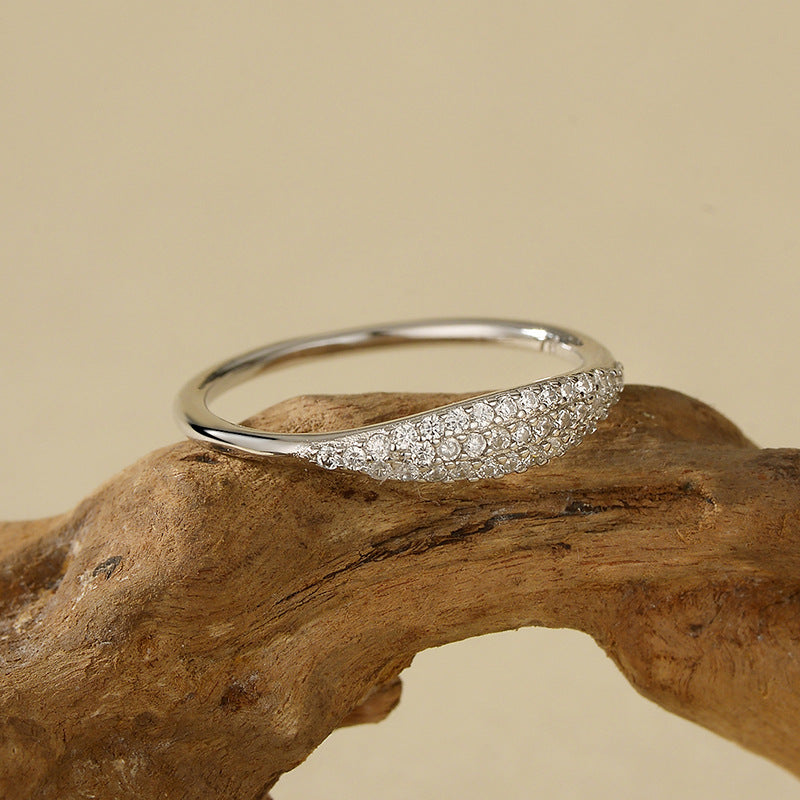 “Eclat Line” S925 Sterling Silver Full-Pave Zircon Ring