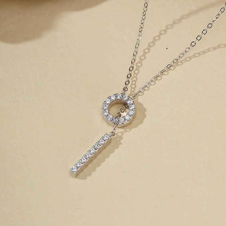 925 Sterling Silver Infinity Spark Adjustable Zircon Necklace Gold Platinum Plated