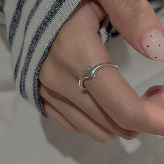 “Fluid Form” S925 Sterling Silver Open Adjustable Irregular Ring