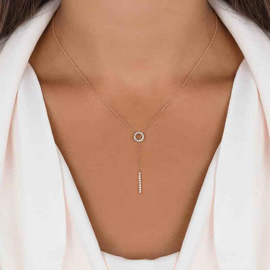 925 Sterling Silver Infinity Spark Adjustable Zircon Necklace Gold Platinum Plated