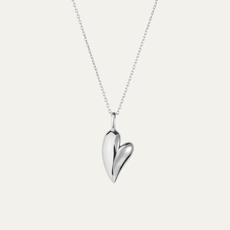 “Teardrop Heart” S925 Sterling Silver Teardrop Necklace