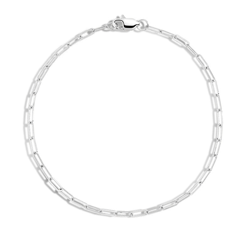 “Urban Link” S925 Sterling Silver Minimalist Chain Bracelet