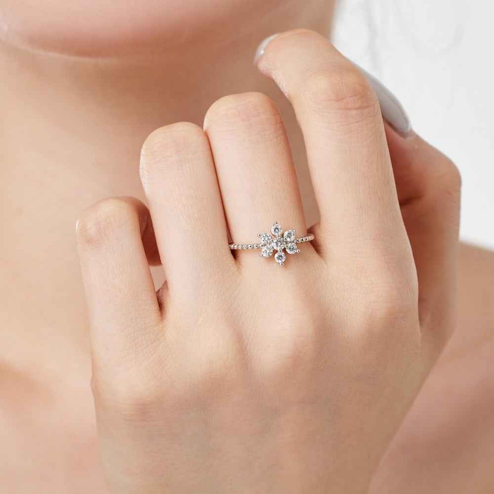 Snowfall Radiance Snowflake Zircon Jewelry Set in S925 Sterling Silver