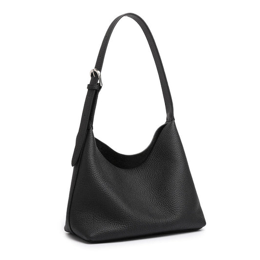 Women's TC Full-Grain Cowhide Hobo Bucket Bag with Adjustable Strap