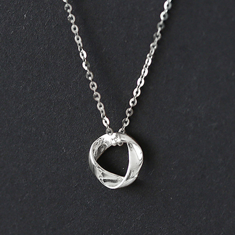 “Mobius Loop” S925 Sterling Silver Geometric Pendant Necklace