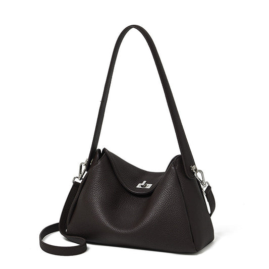 Women's Lychee-Grain Cowhide Convertible Hobo Bag