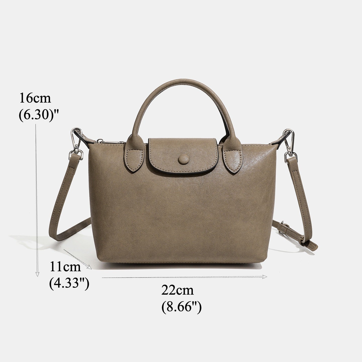 Women's Genuine Leather Dumpling Bag with Detachable Strap