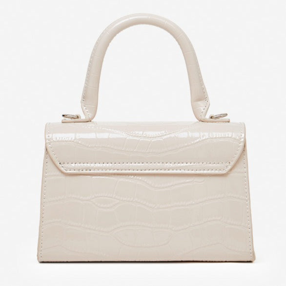 Women's Croc-Embossed Cowhide Structured Top-Handle Bag