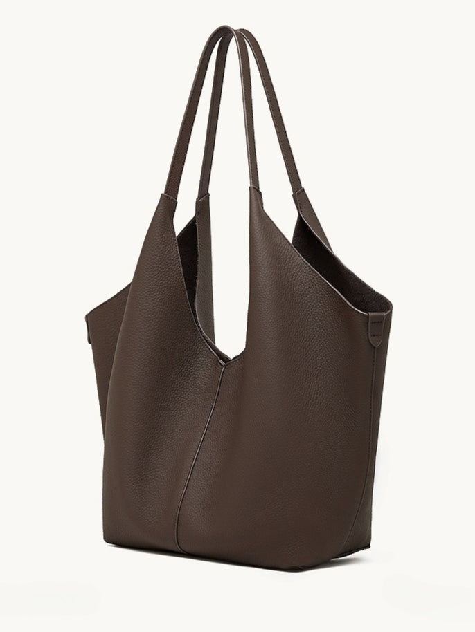 Women's Pebbled Cowhide V-Cut Hobo Shoulder Bag