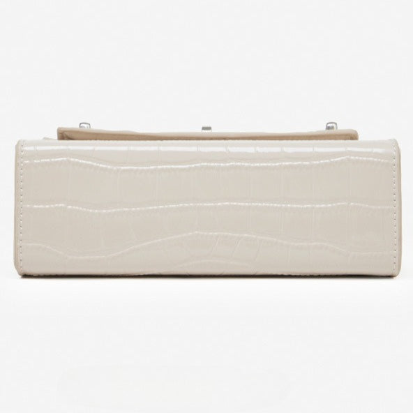 Women's Croc-Embossed Cowhide Structured Top-Handle Bag