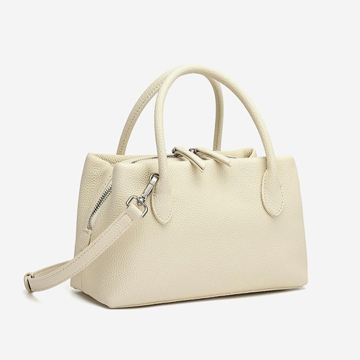 Women's Pebbled Cowhide Mini Tote Bag with Detachable Strap
