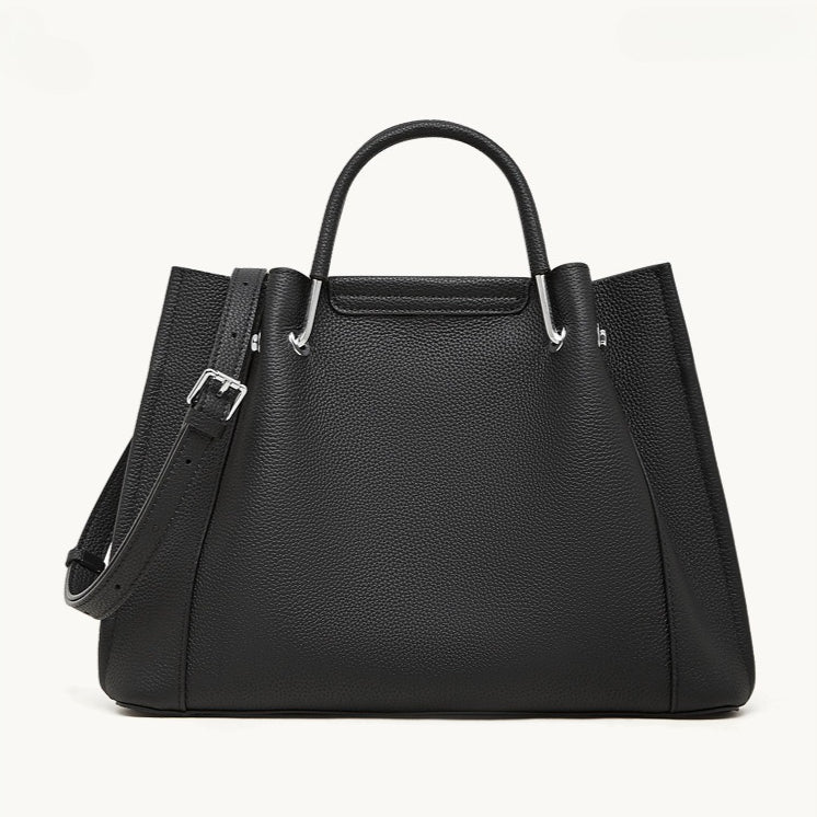 Women's Full-Grain Pebbled Cowhide Trapezoid Tote