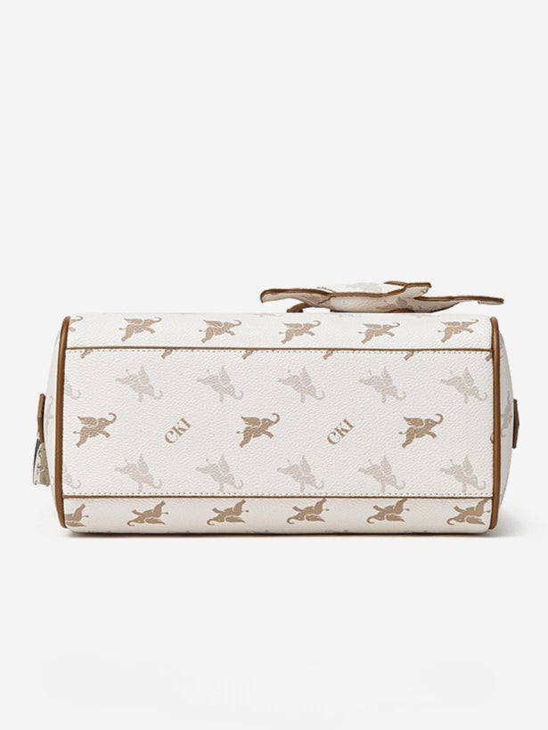 Women's Flying Elephant Monogram Mini Boston Bag with Charm