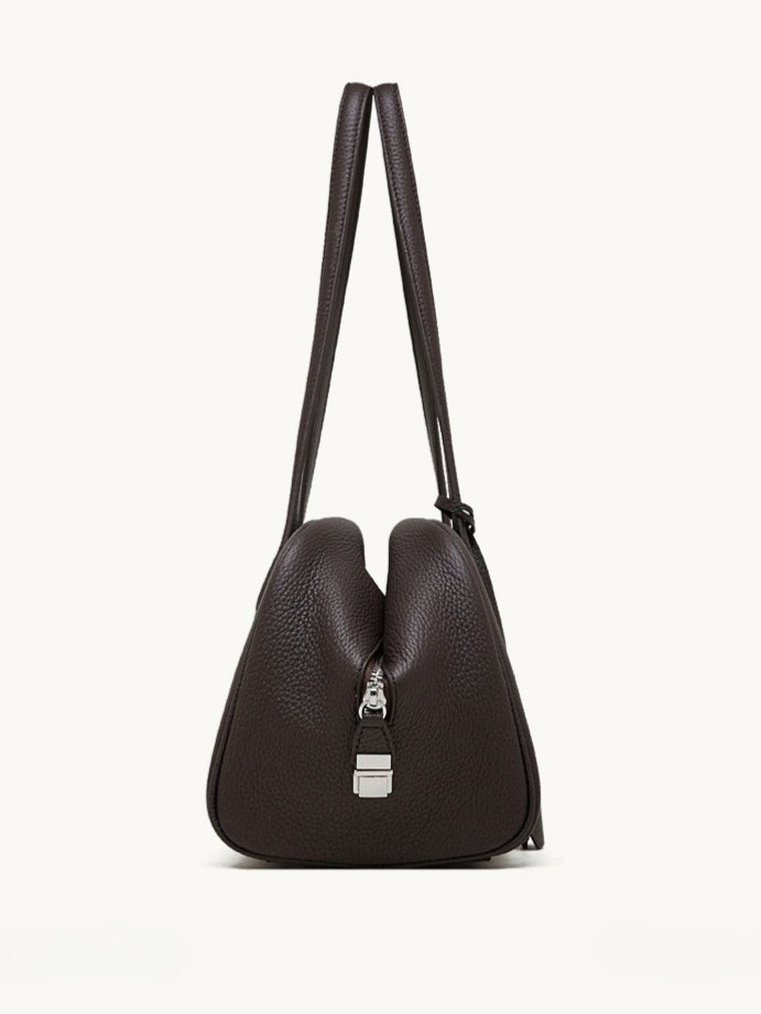 Women's Pebbled Cowhide East-West Bowling Tote Bag