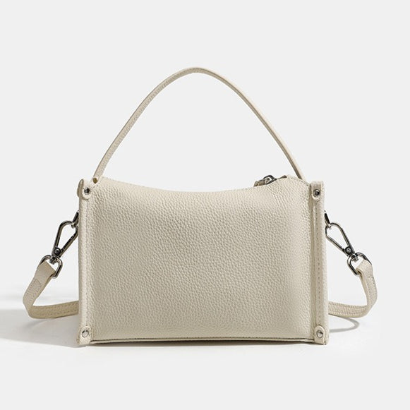 Women's Pebbled Cowhide Foldover Crossbody Clutch Bag