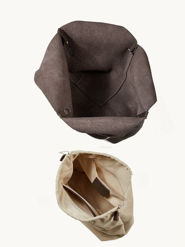 Women's Pebbled Cowhide V-Cut Hobo Shoulder Bag