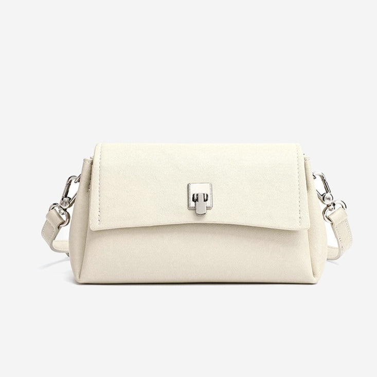 Women's Pebbled Cowhide Pillow Bag with Twist-Lock