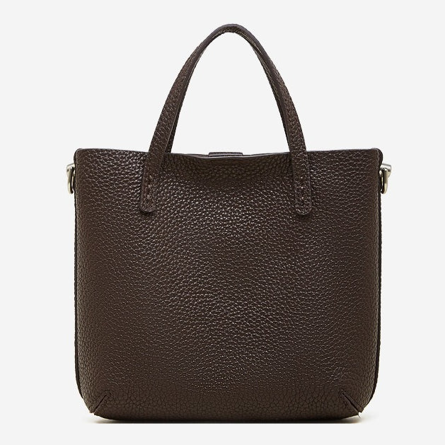 Women's Pebbled Cowhide Bucket Bag with Detachable Inner Pouch