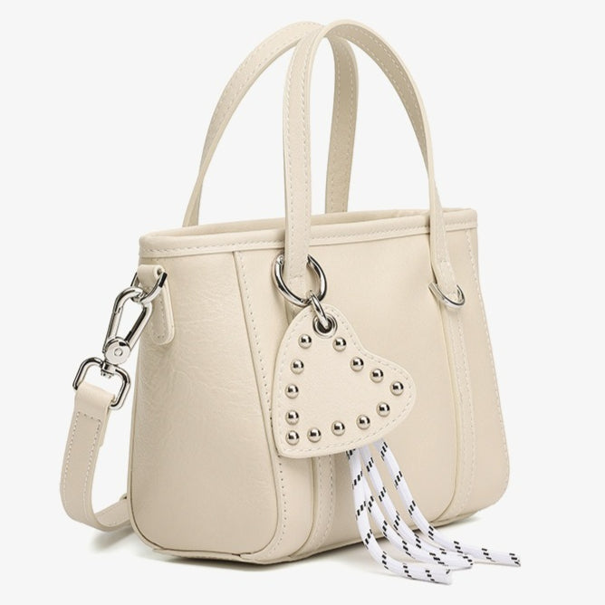 Women's Vegetable-Tanned Cowhide Mini Tote with Heart Charm